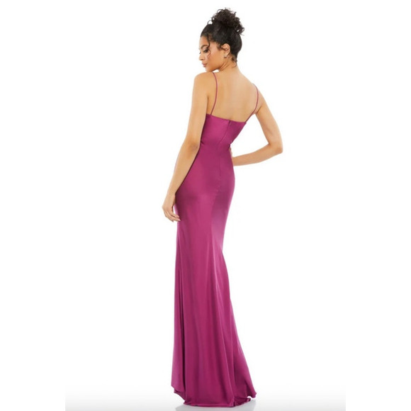 MAC DUGGAL Dress Size 12 Evening Gown NEW Purple Slip Dress Light Bust Pad Silky - Picture 2 of 7
